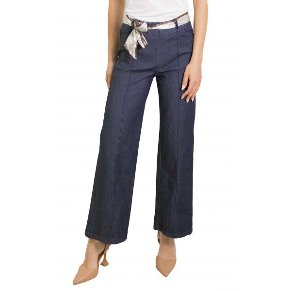Jeans dritto con foulard "Luna" 